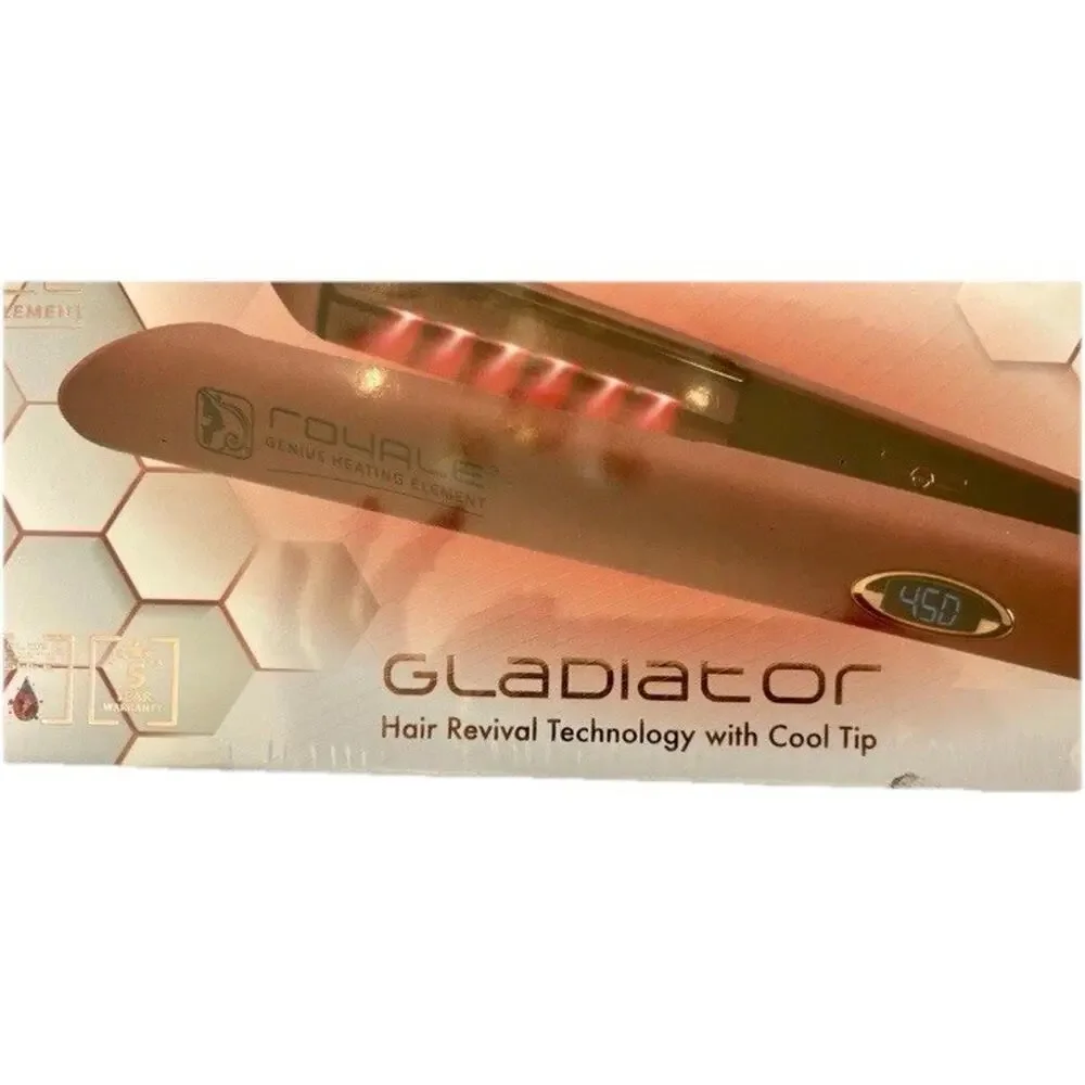 Royale Gladiator Professional Hair Straightener Cool Tip Rose Gold NIB Sealed